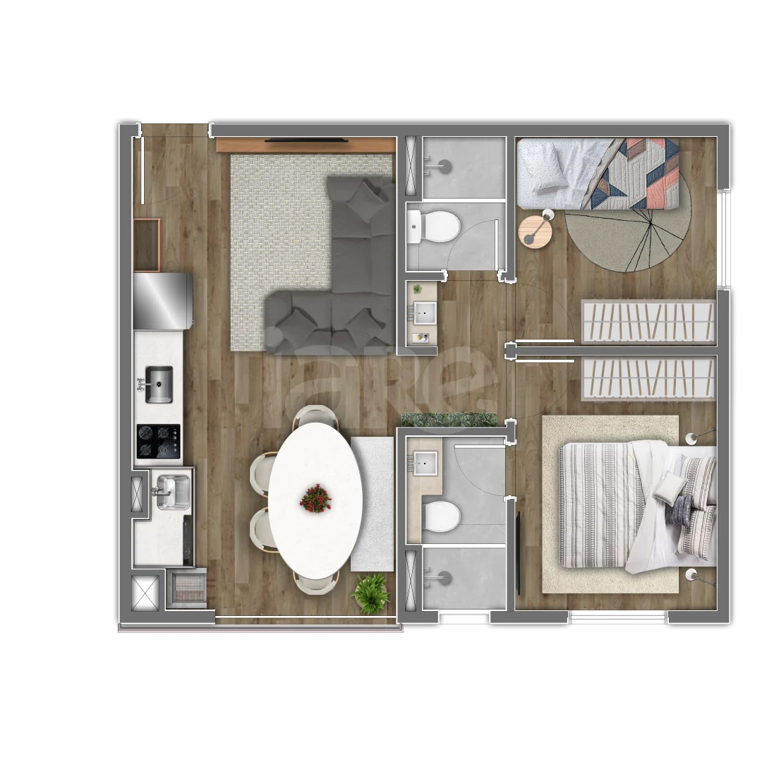 Planta — Apartamento 44 m²