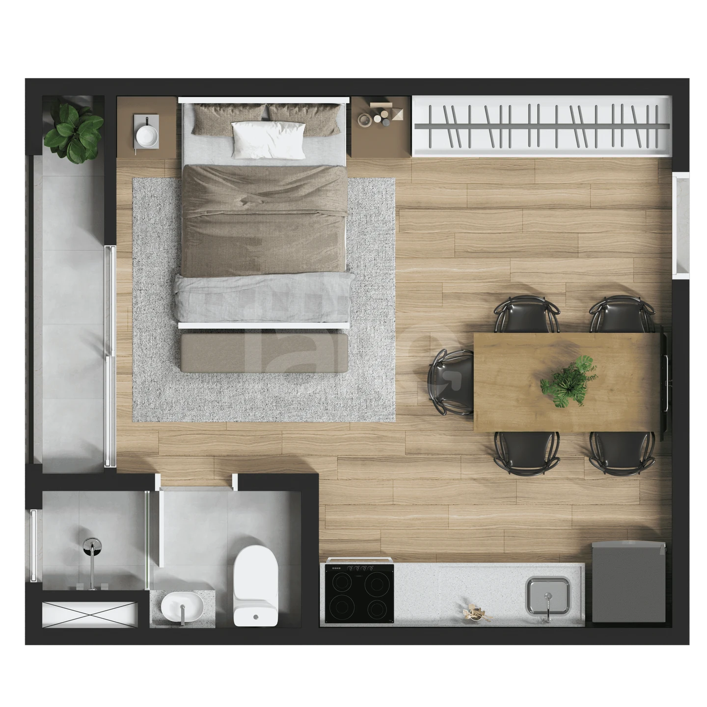 Planta — Studio 24,05 m²