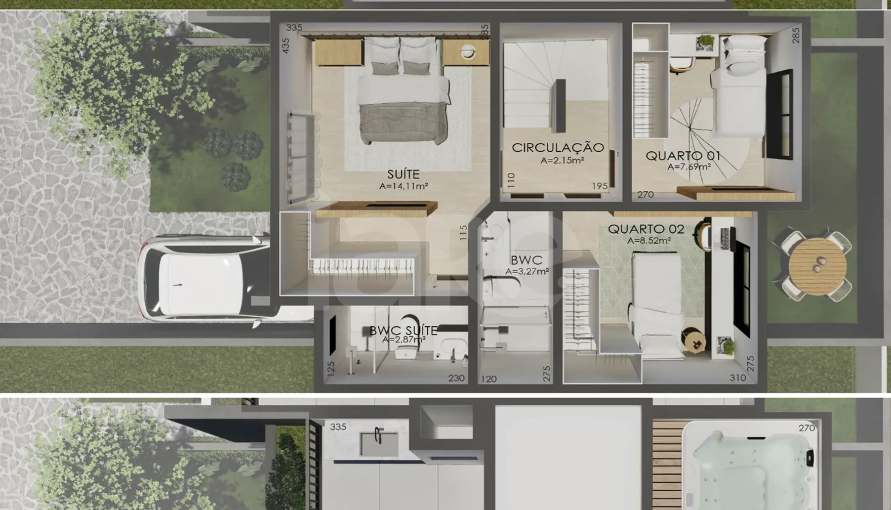 Planta — Casa em Condomínio 100 m²