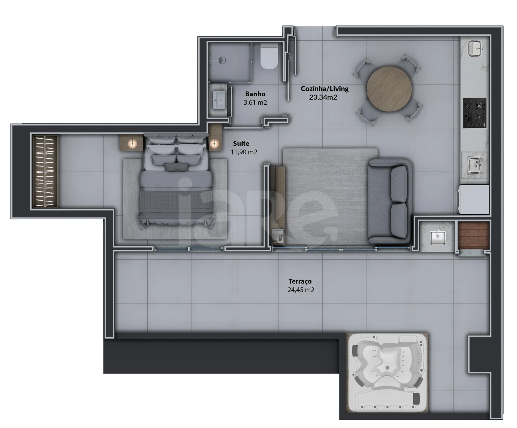 Planta — Cobertura Horizontal 68,03 m²