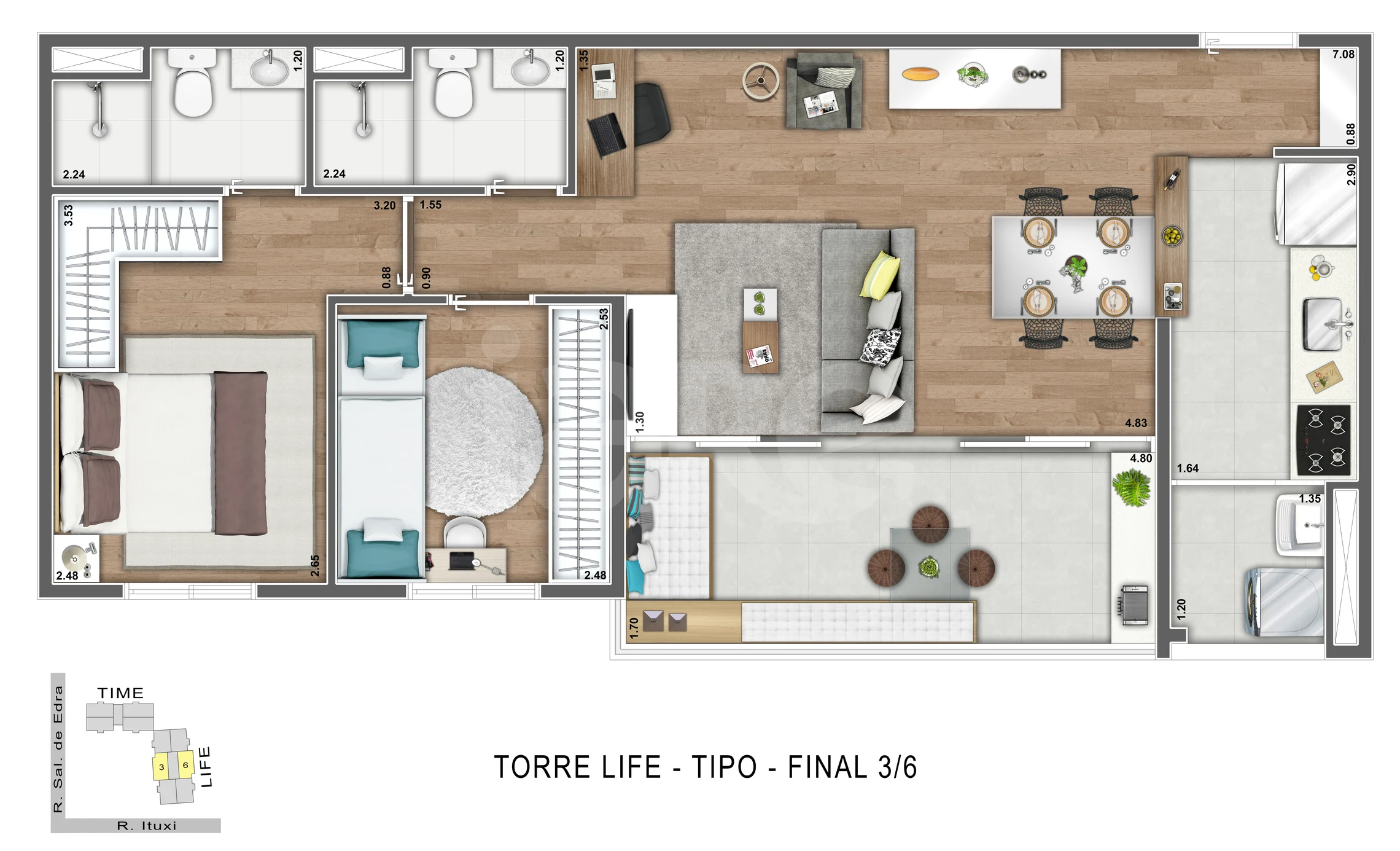 Planta — Apartamento 67,92 m²