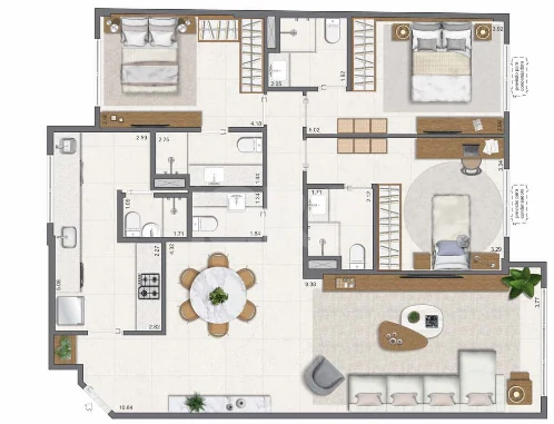 Planta — Apartamento 111,66 m²