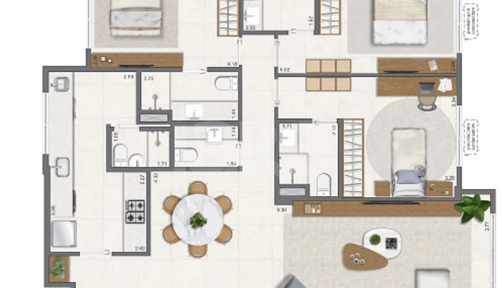 Planta — Apartamento 111,66 m²