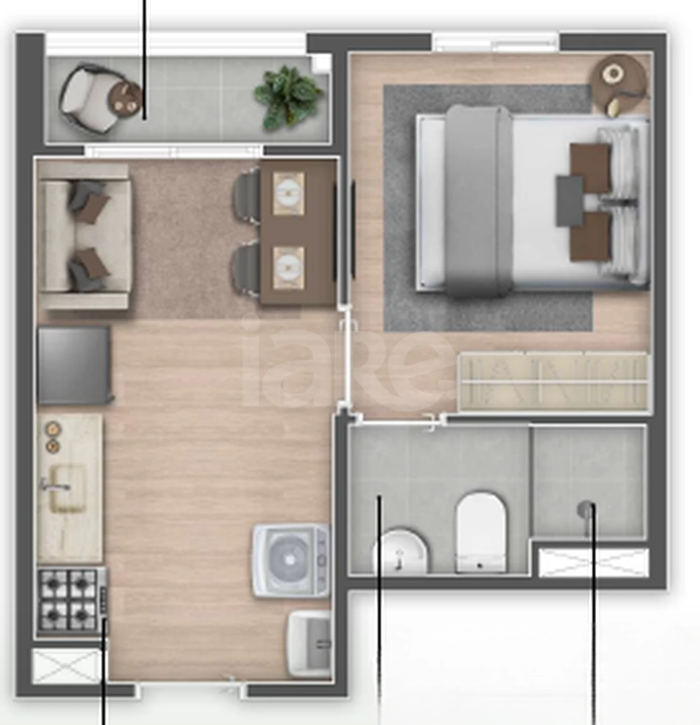 Planta — Apartamento 25 m²