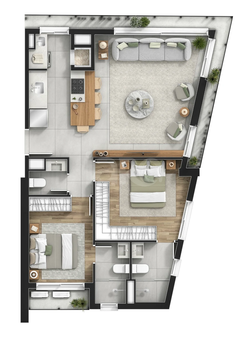 Planta — Apartamento 68,11 m²