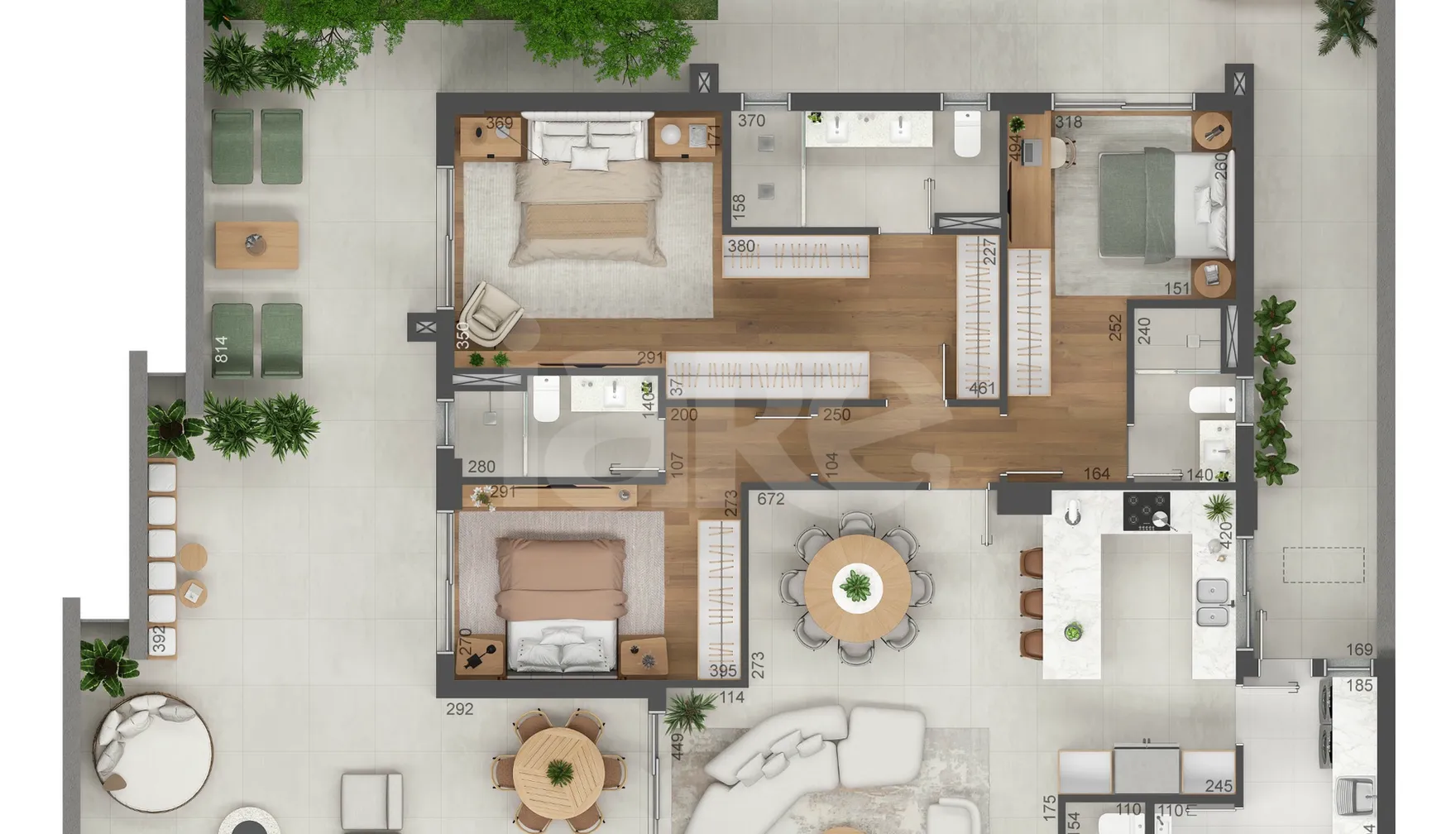 Planta — Cobertura Duplex 279,7 m²