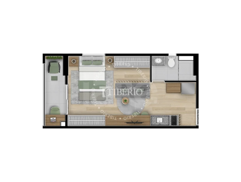 Planta — Studio 32,71 m²
