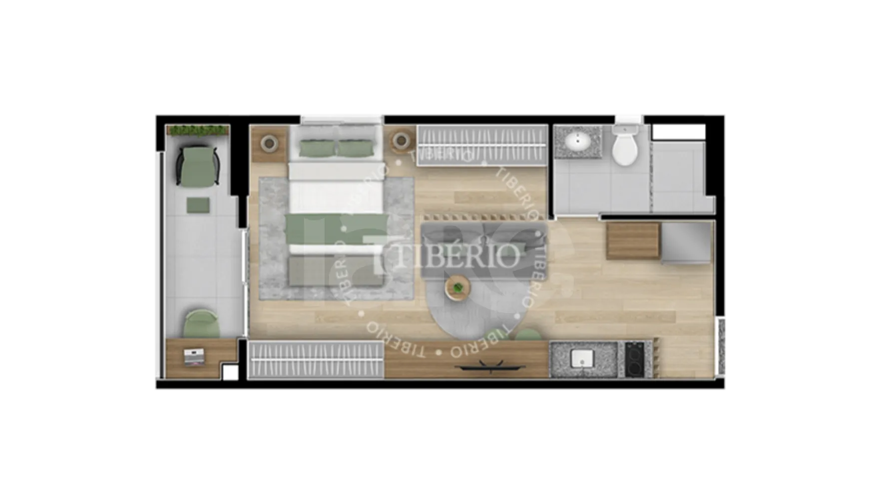 Planta — Studio 32,71 m²