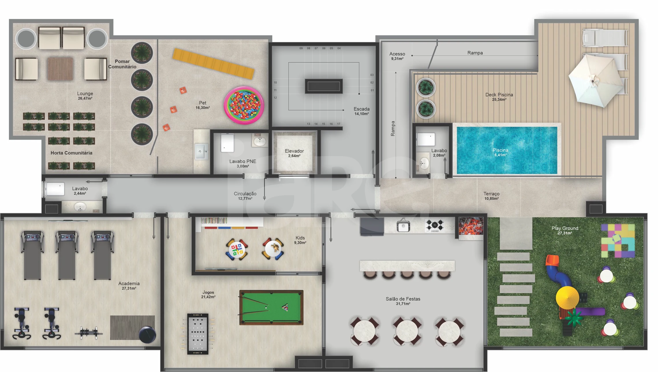 Planta — Pavimento lazer
