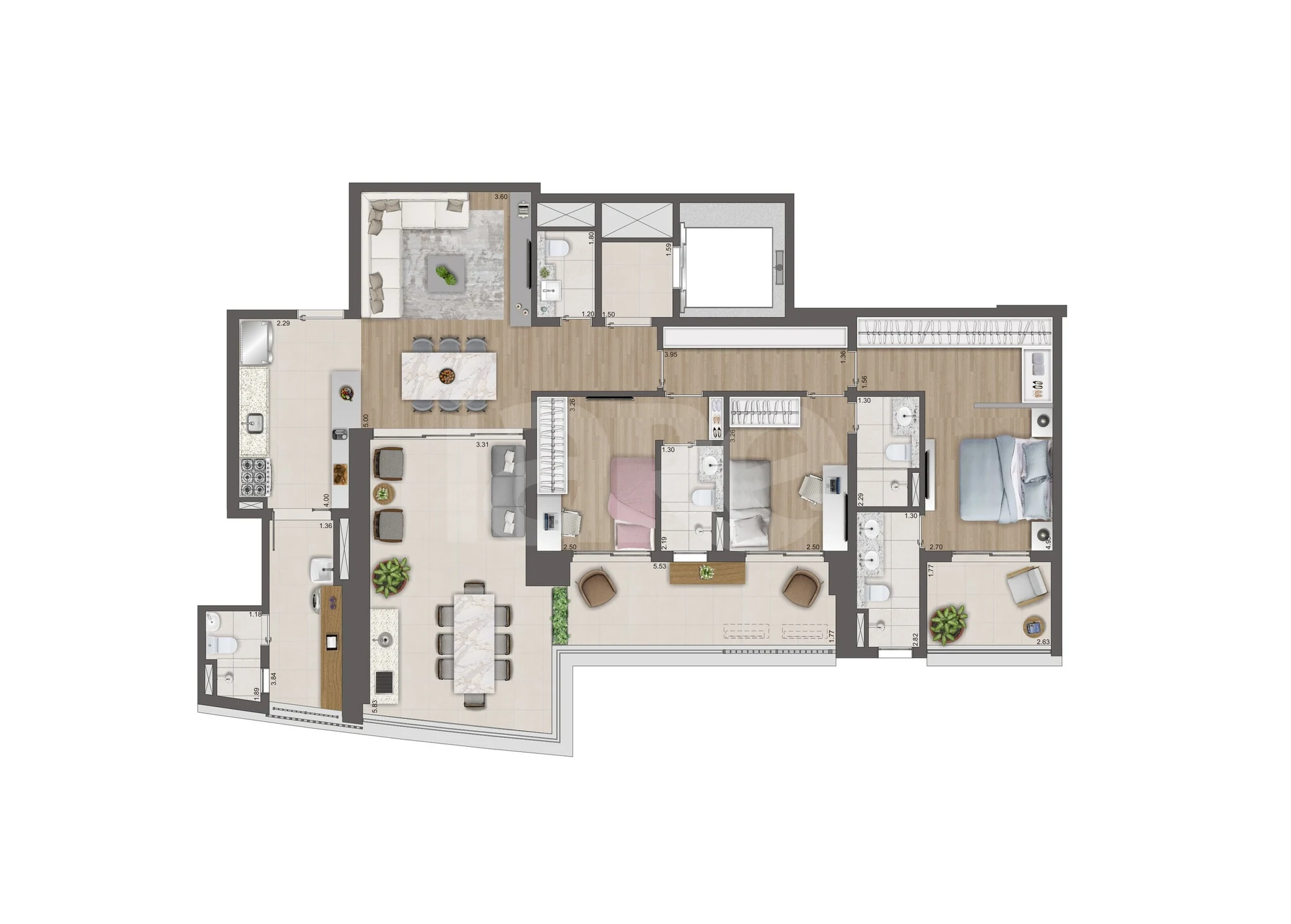 Planta — Apartamento 155,79 m²