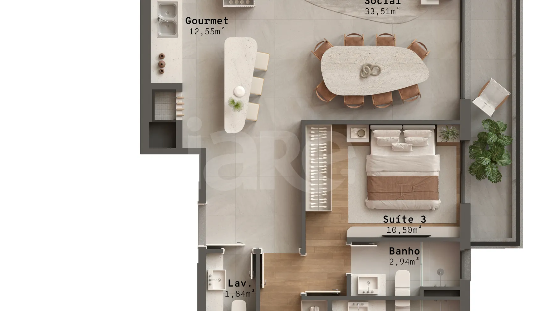 Planta — Apartamento 144,21 m²
