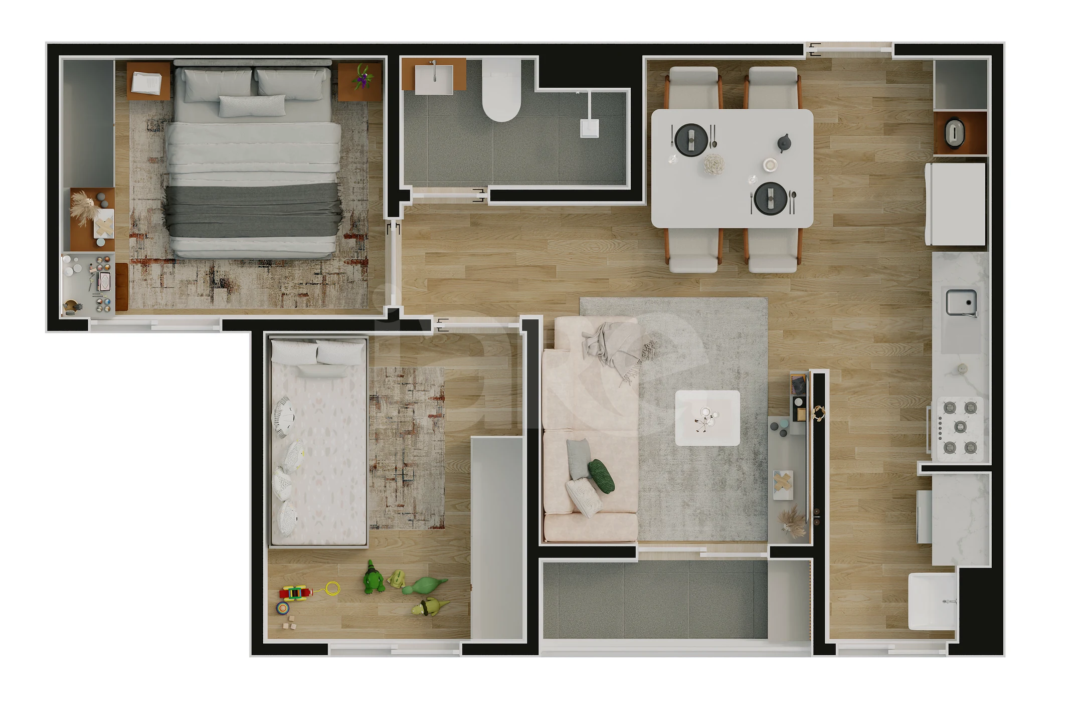 Planta — Apartamento 43,72 m²