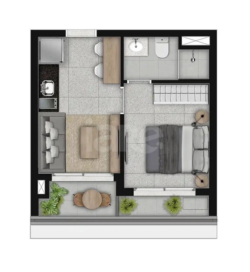 Planta — Apartamento 29,68 m²