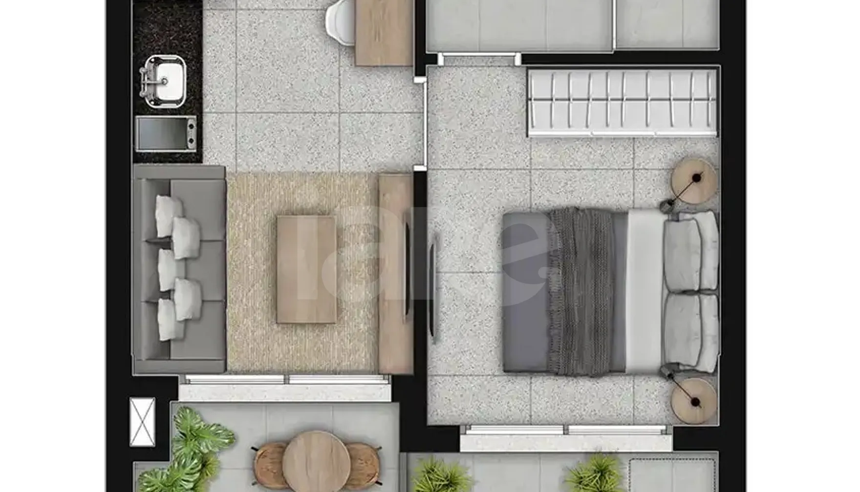 Planta — Apartamento 29,68 m²