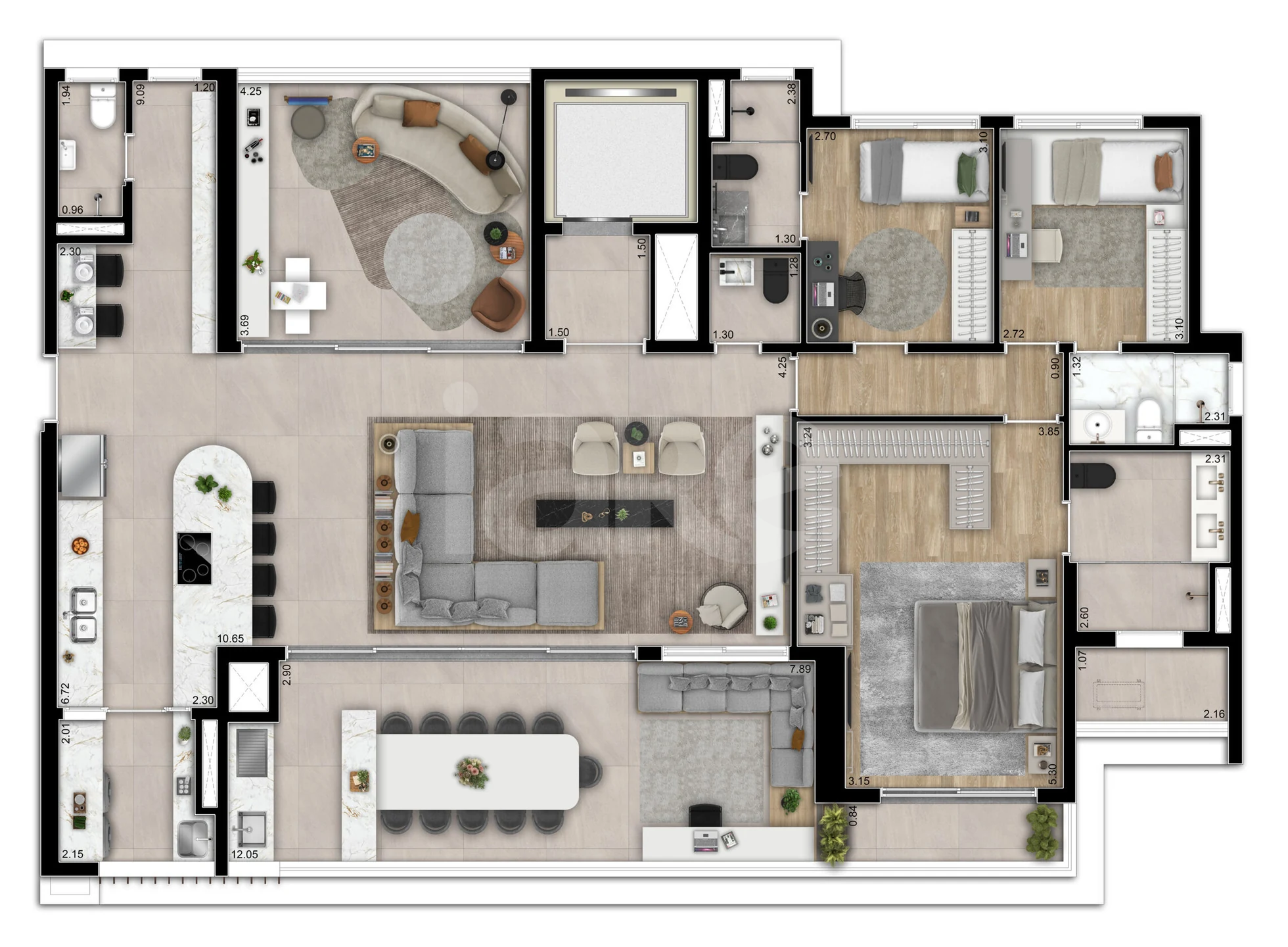 Planta — Apartamento 186 m²