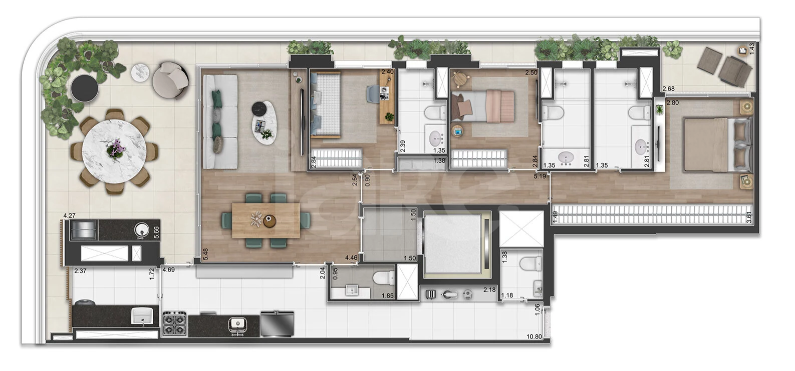 Planta — Apartamento 154,63 m²