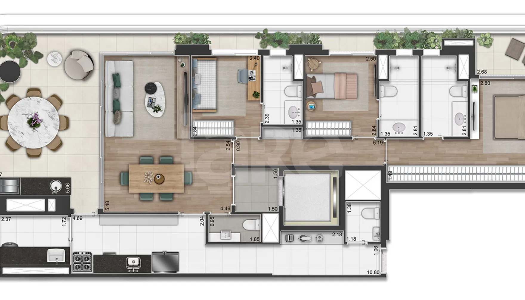 Planta — Apartamento 154,63 m²
