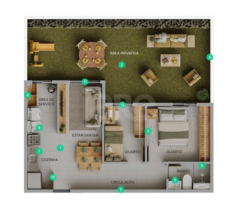 Planta — Apartamento 40,39 m²