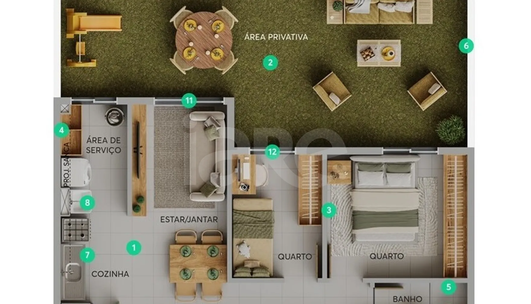 Planta — Apartamento 40,39 m²