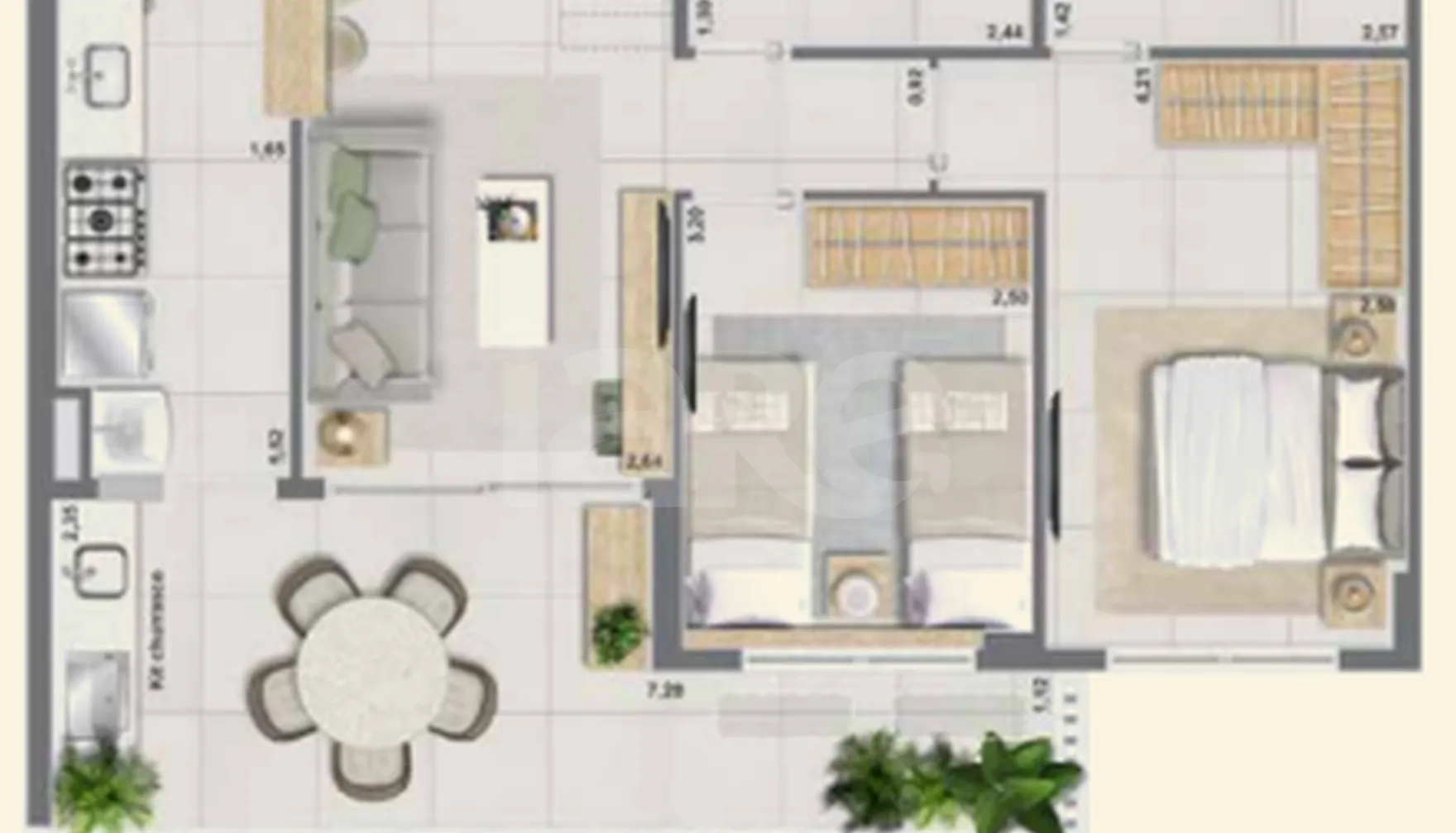 Planta — Cobertura Duplex 160,78 m²