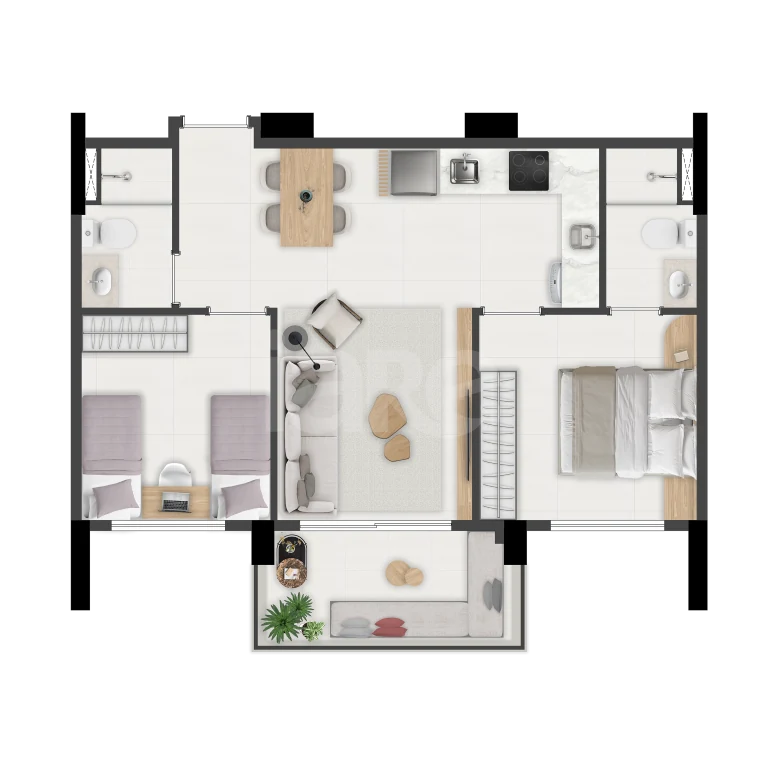 Planta — Apartamento 49,2 m²