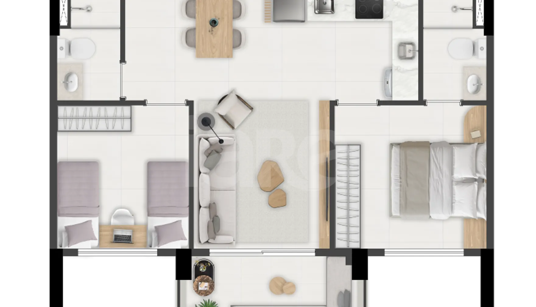 Planta — Apartamento 49,2 m²