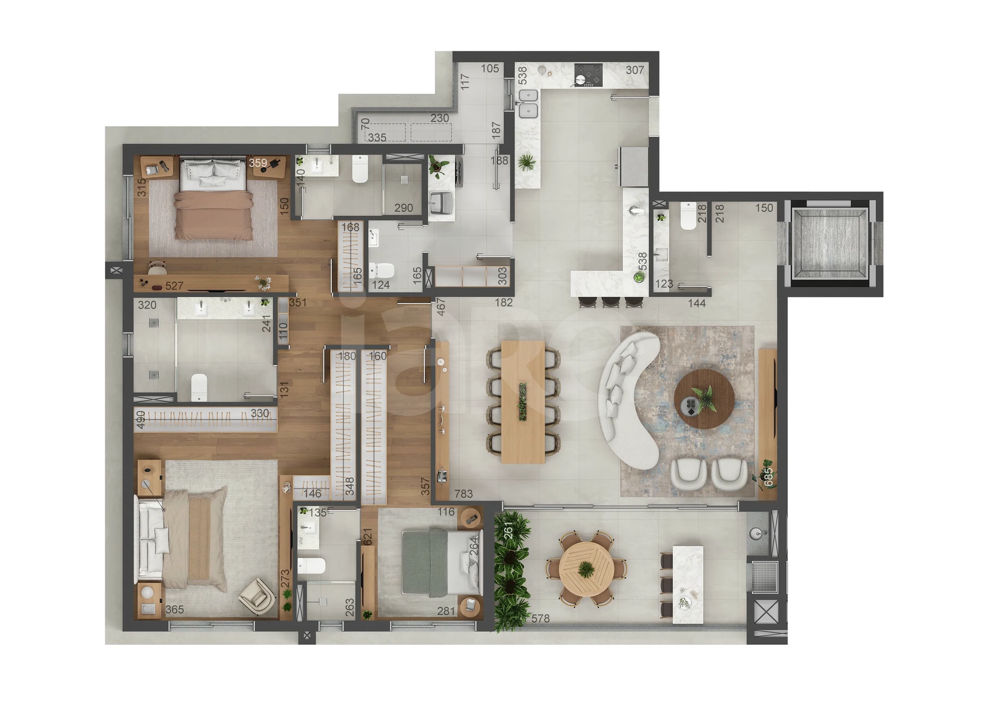 Planta — Apartamento 177,26 m²