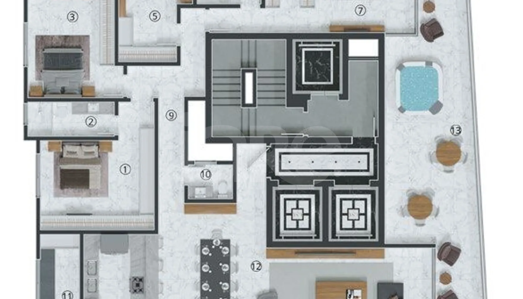 Planta — Apartamento 250 m²