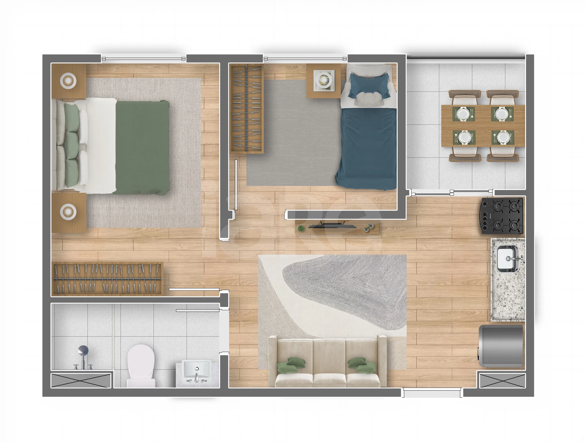 Planta — Apartamento 33,99 m²