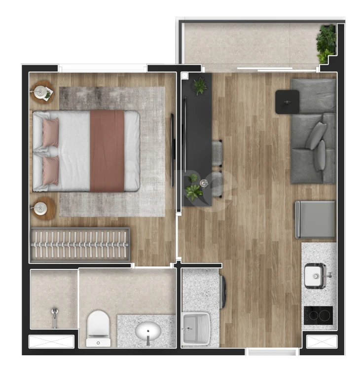 Planta — Apartamento 29 m²