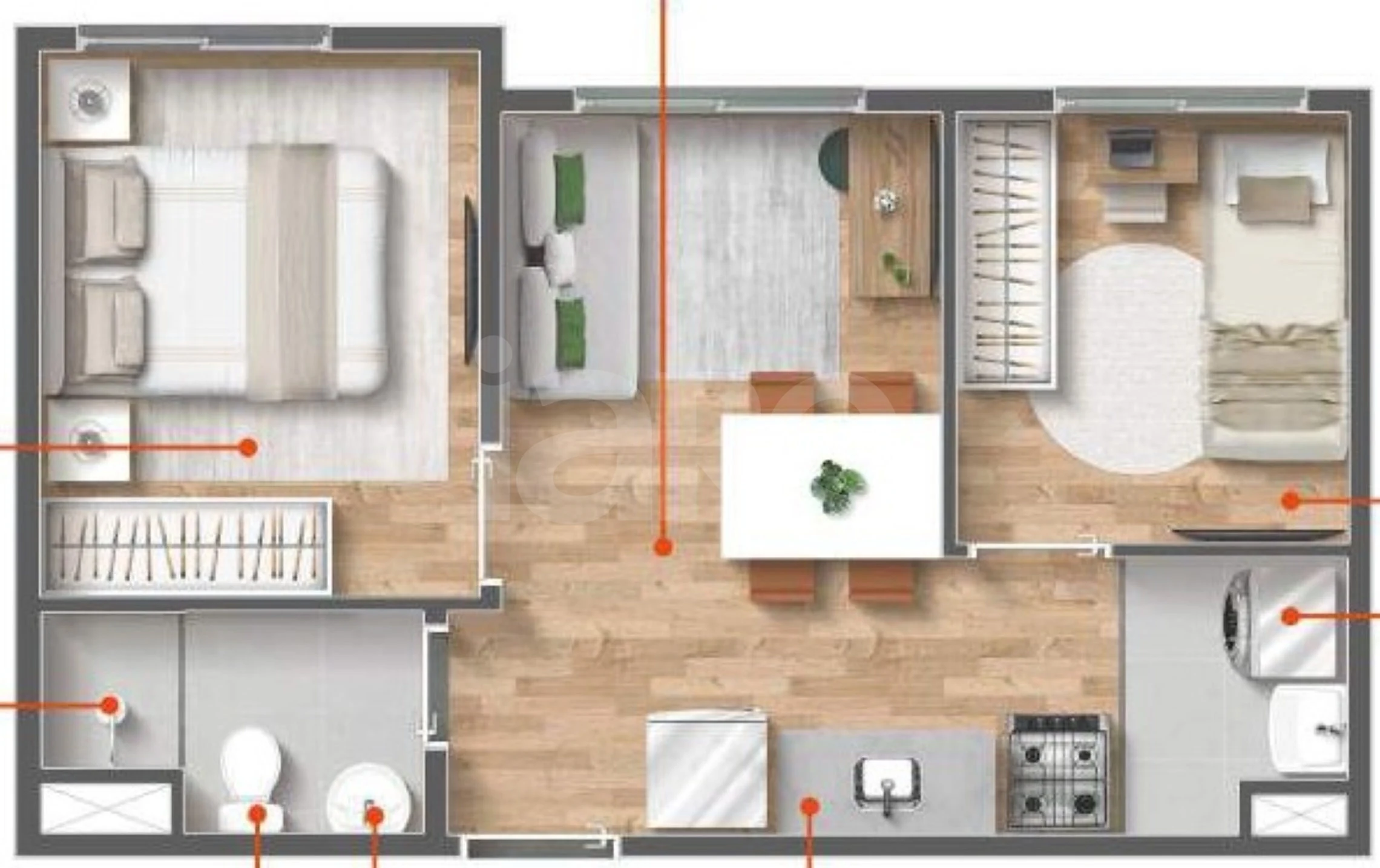 Planta — Apartamento 31,91 m²