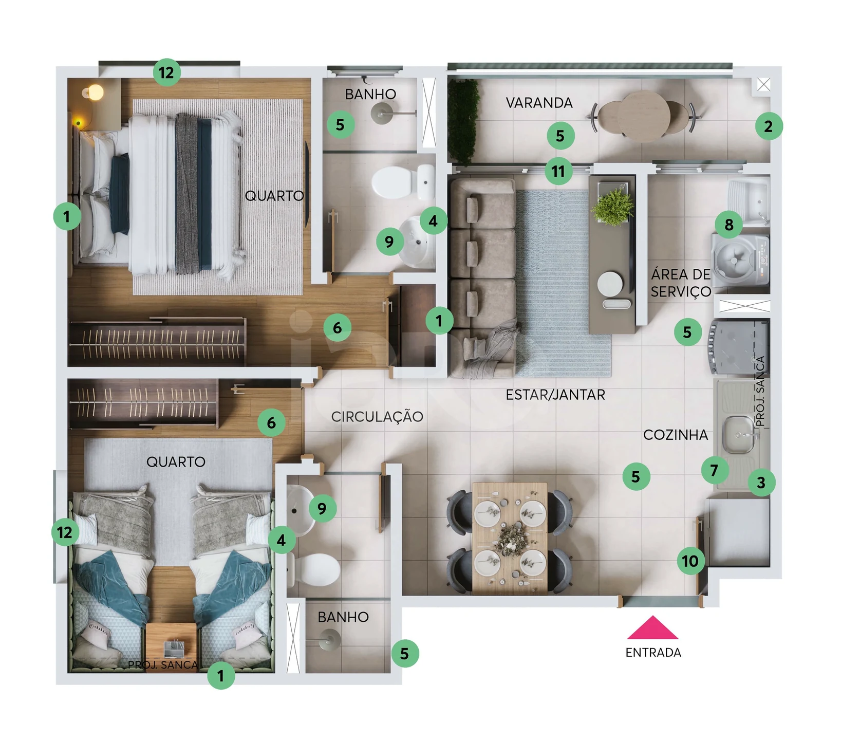 Planta — Apartamento 42,65 m²