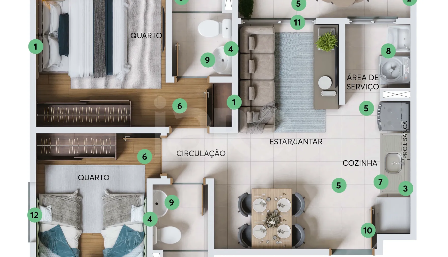 Planta — Apartamento 42,65 m²