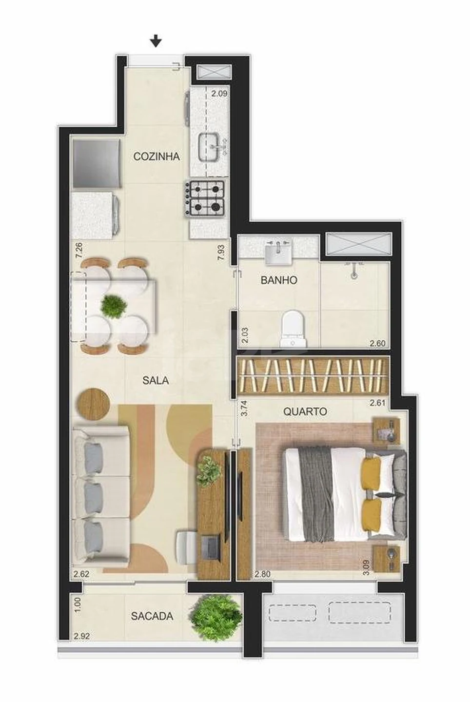 Planta — Cobertura Horizontal 41,12 m²
