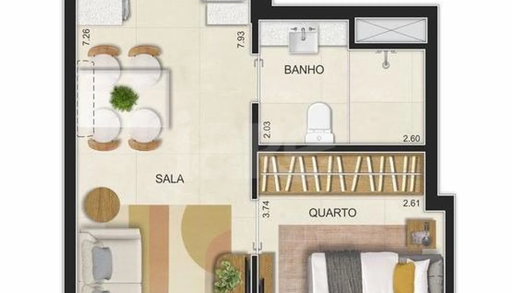 Planta — Cobertura Horizontal 41,12 m²