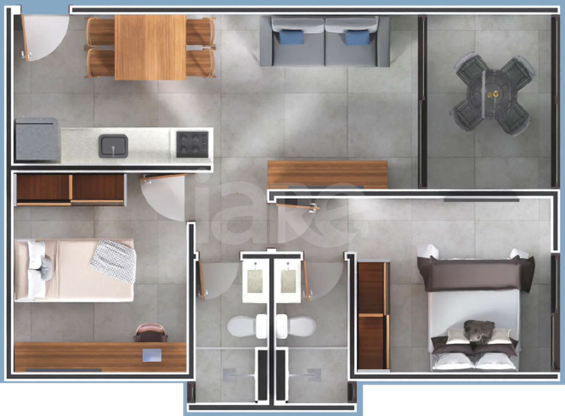 Planta — Apartamento 59,54 m²