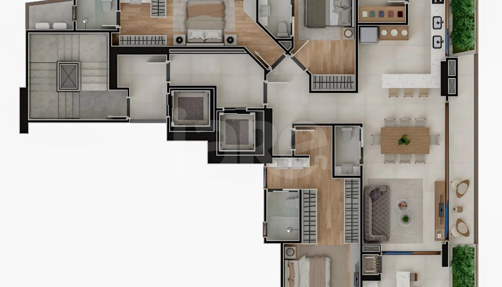 Planta — Apartamento 158,24 m²