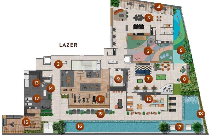 Planta — Pavimento lazer