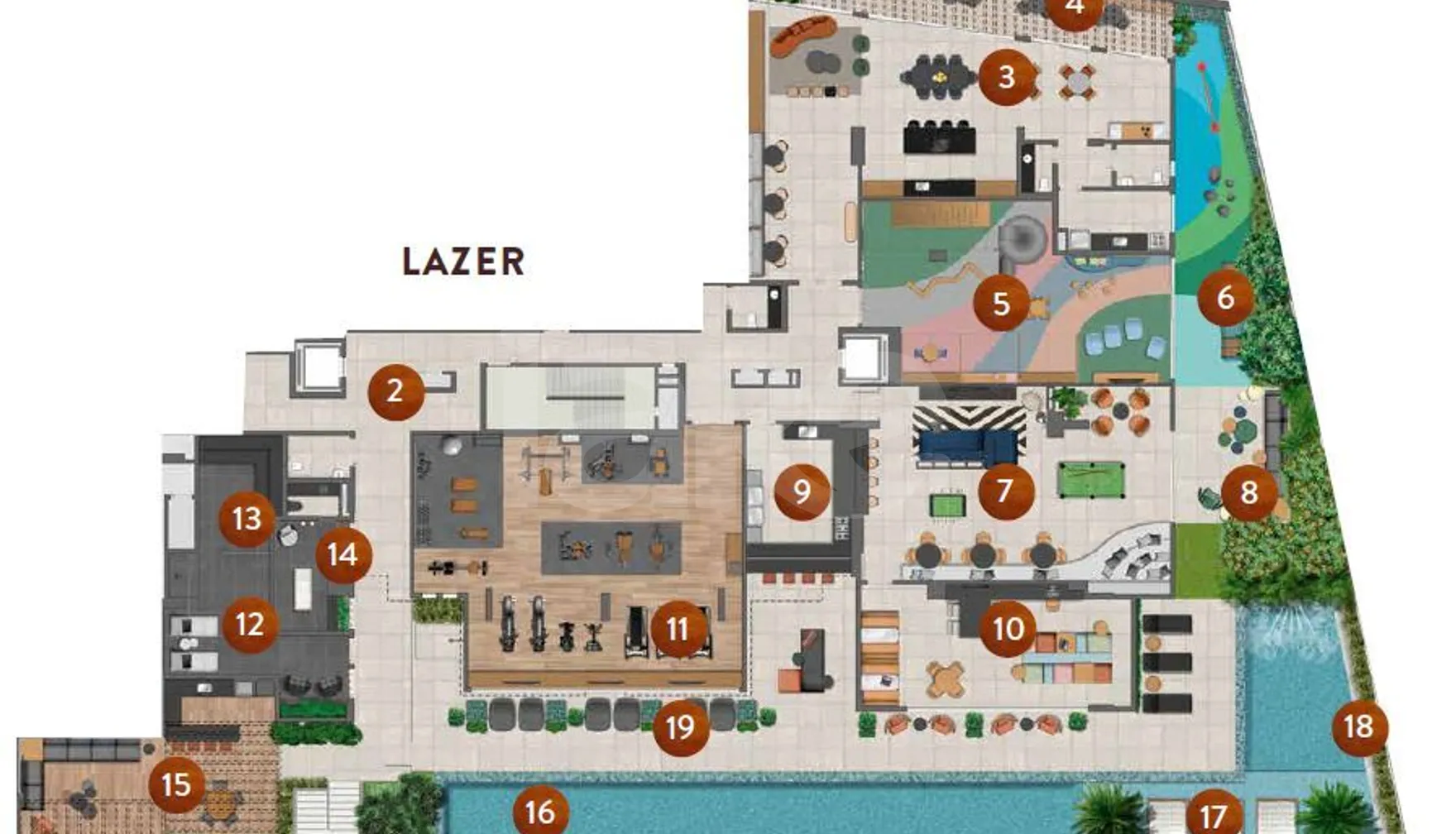 Planta — Pavimento lazer