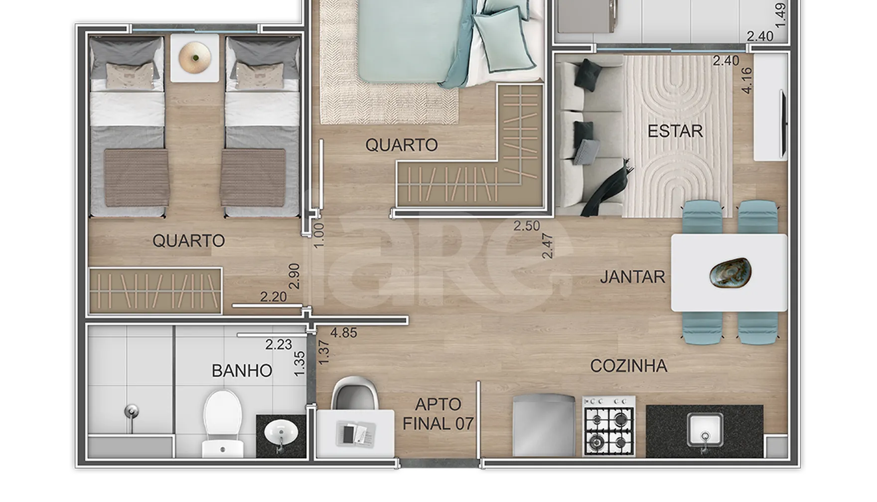 Planta — Apartamento 40,81 m²