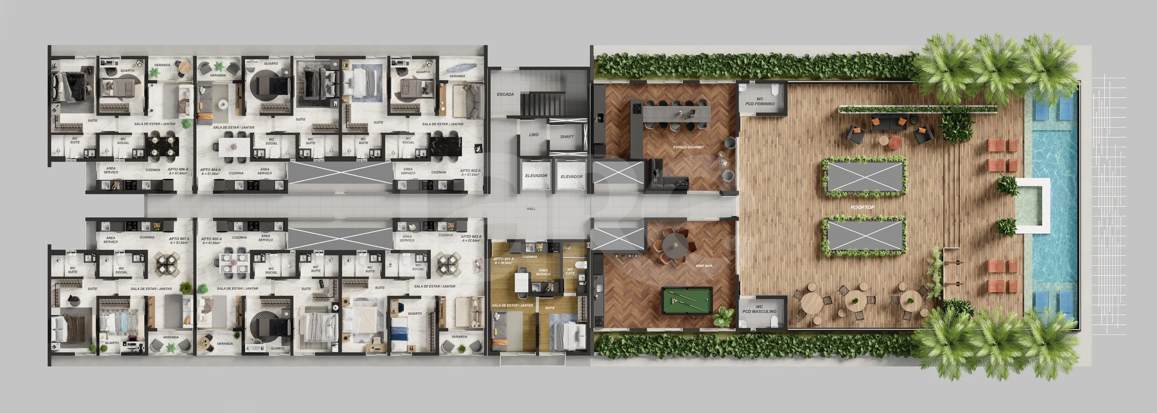 Planta — Pavimento cobertura