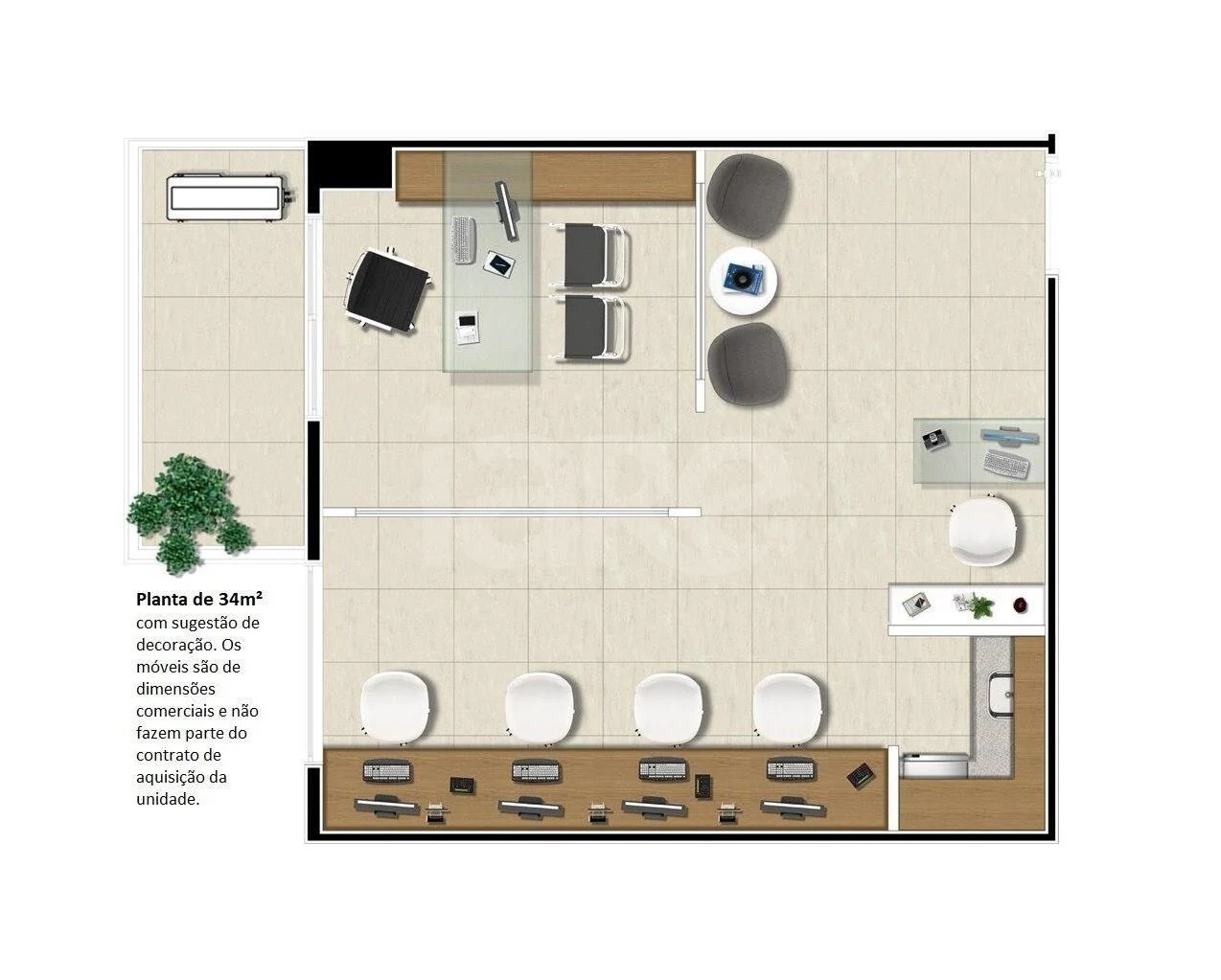 Planta — Sala 34,58 m²