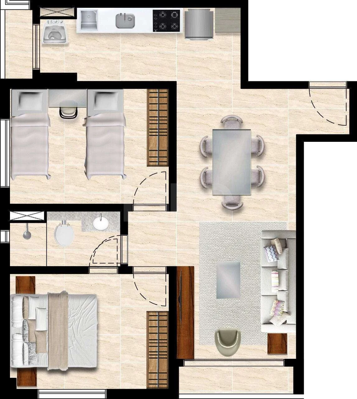 Planta — Apartamento 54,12 m²