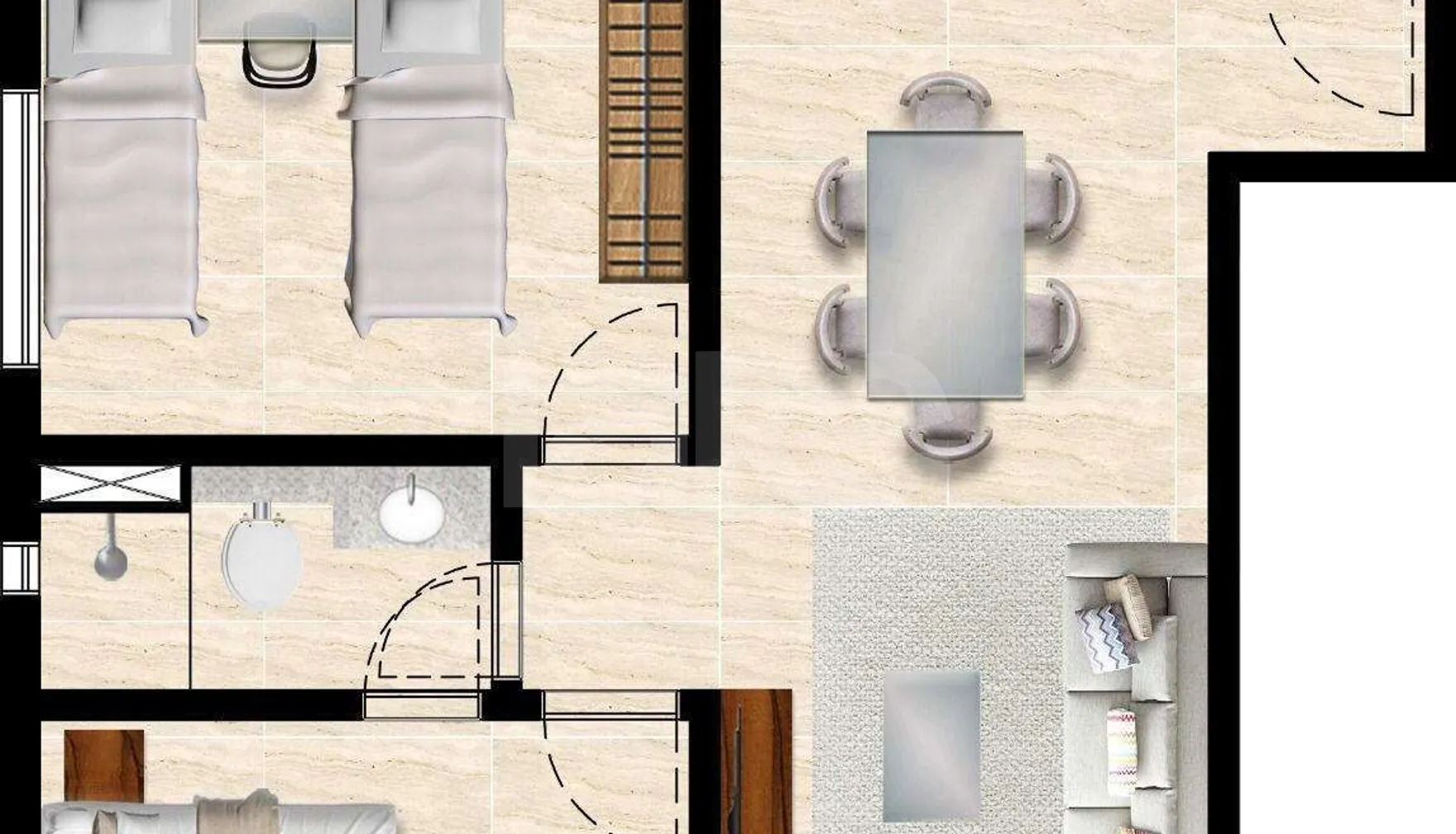 Planta — Apartamento 54,12 m²