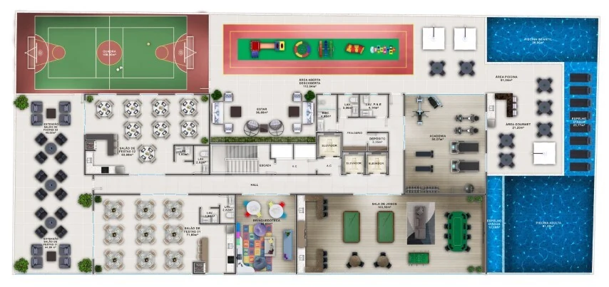 Planta — Pavimento lazer