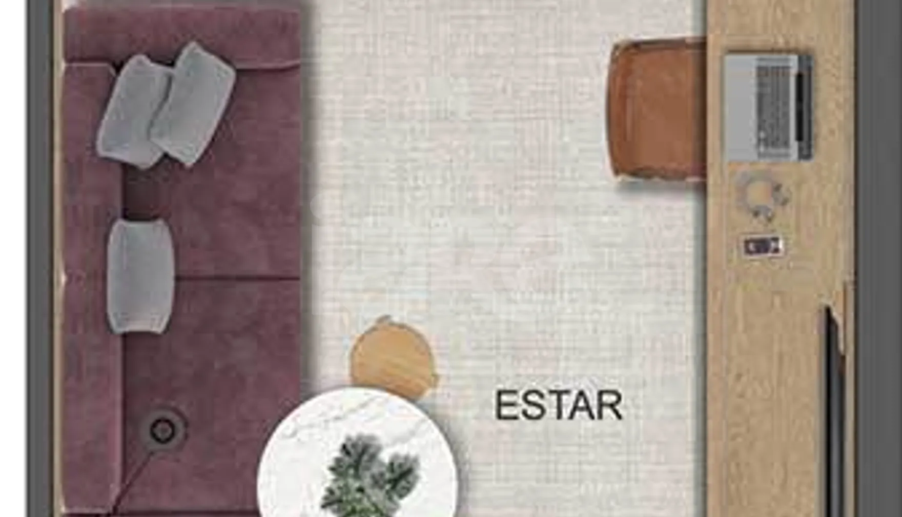 Planta — Studio 35,42 m²