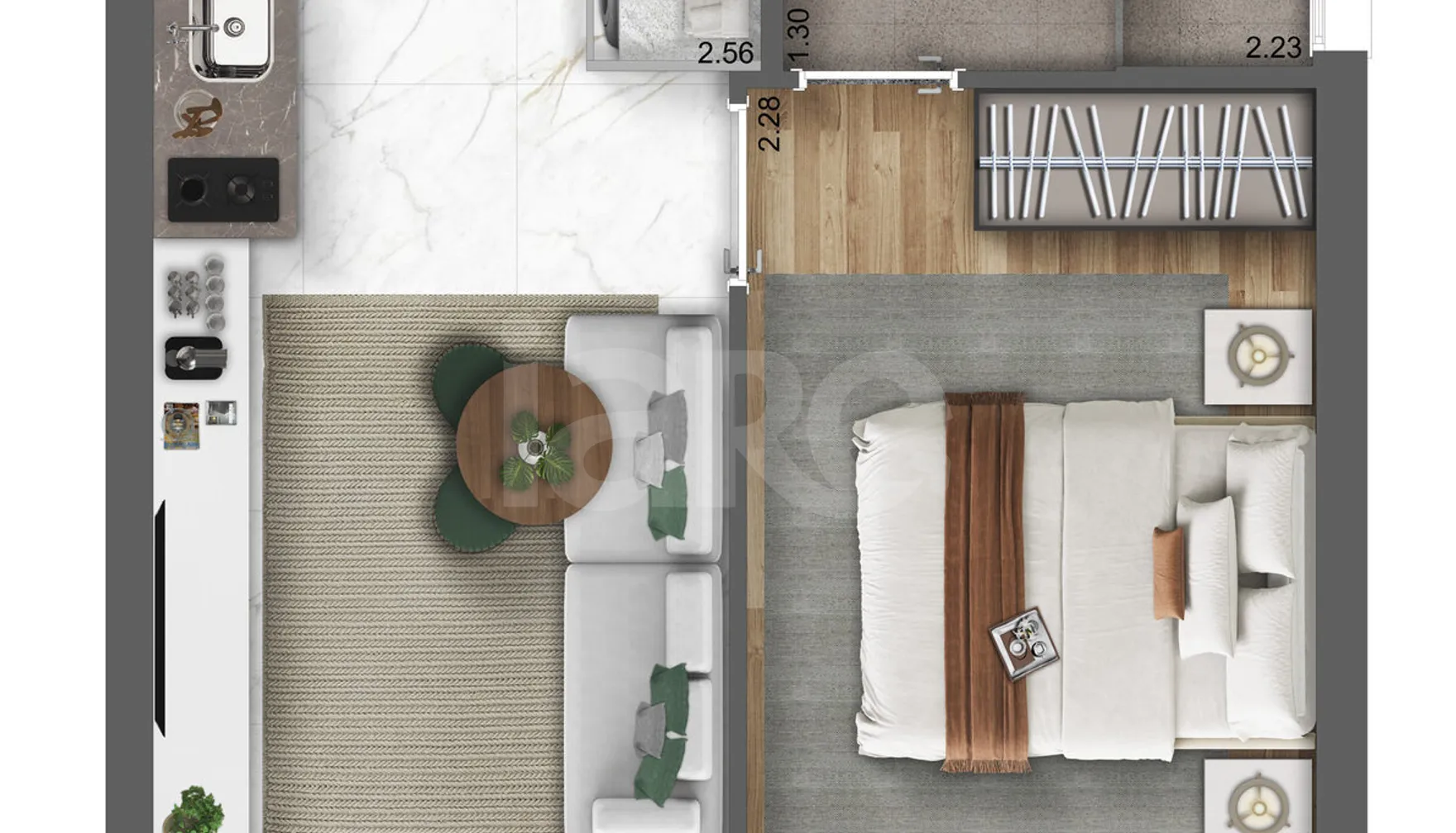 Planta — Studio 29,16 m²