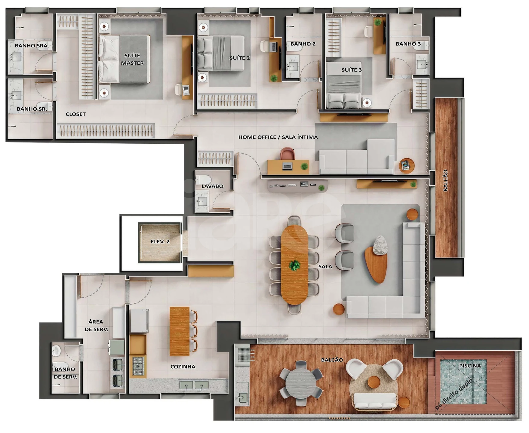 Planta — Apartamento 262,41 m²