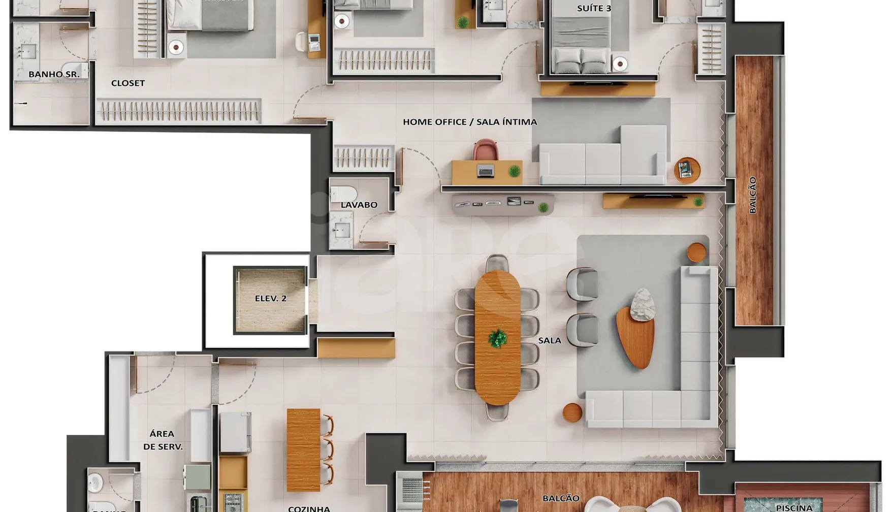 Planta — Apartamento 262,41 m²