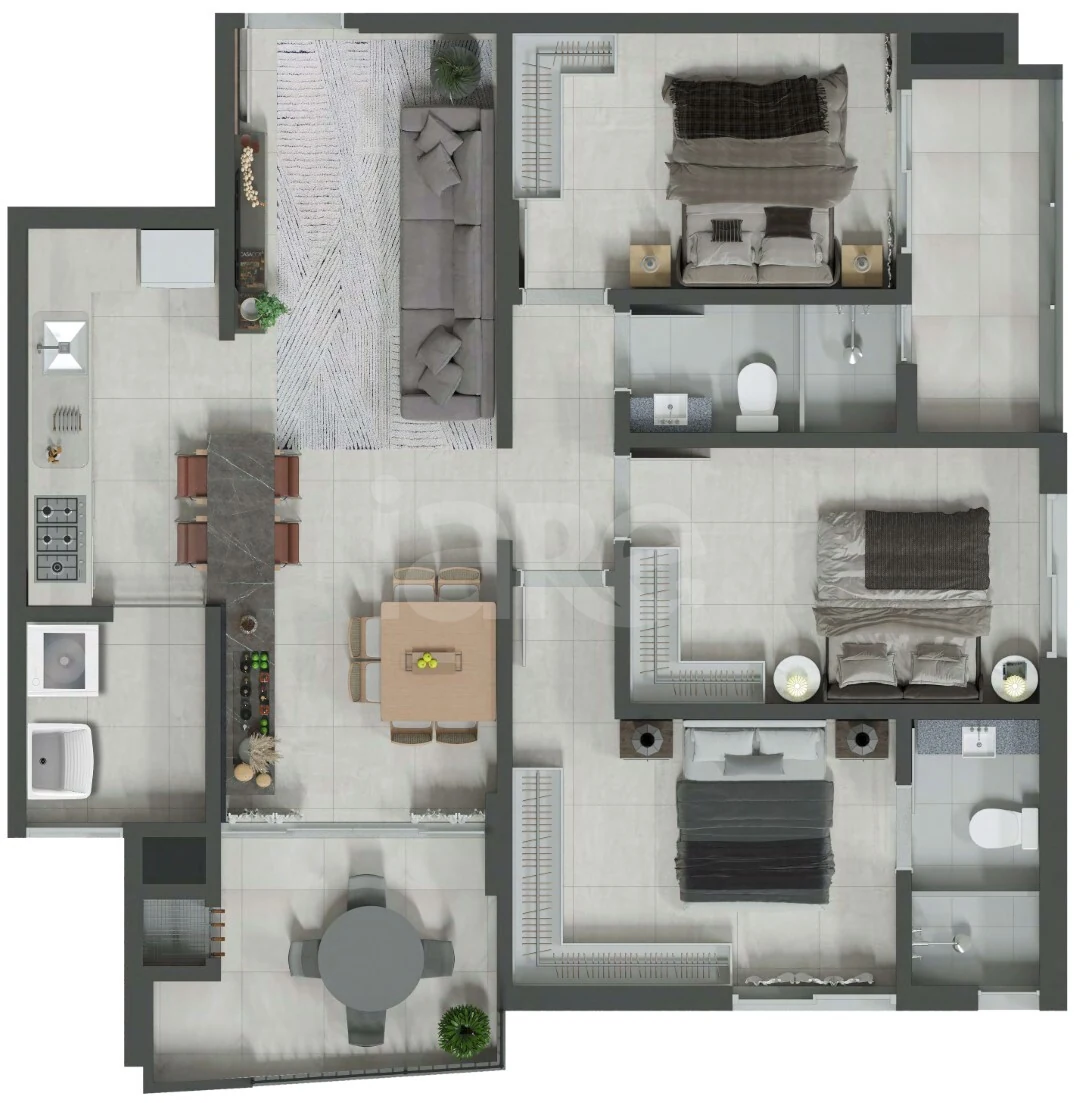 Planta — Apartamento 98,05 m²